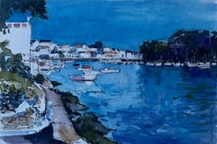 Porto di La Trinité sur Mer Bretagna Acquerello costiero francese