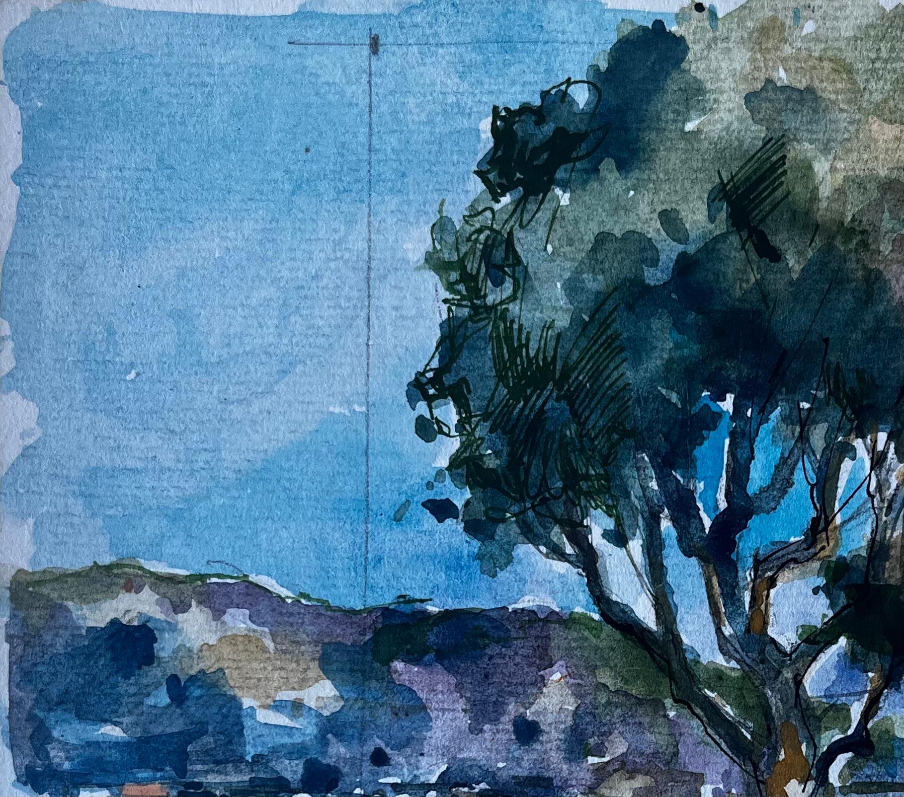 Leuchtturm in Menton Französische Riviera Mittelmeer Aquarell von Pierre Neveu im Angebot 5