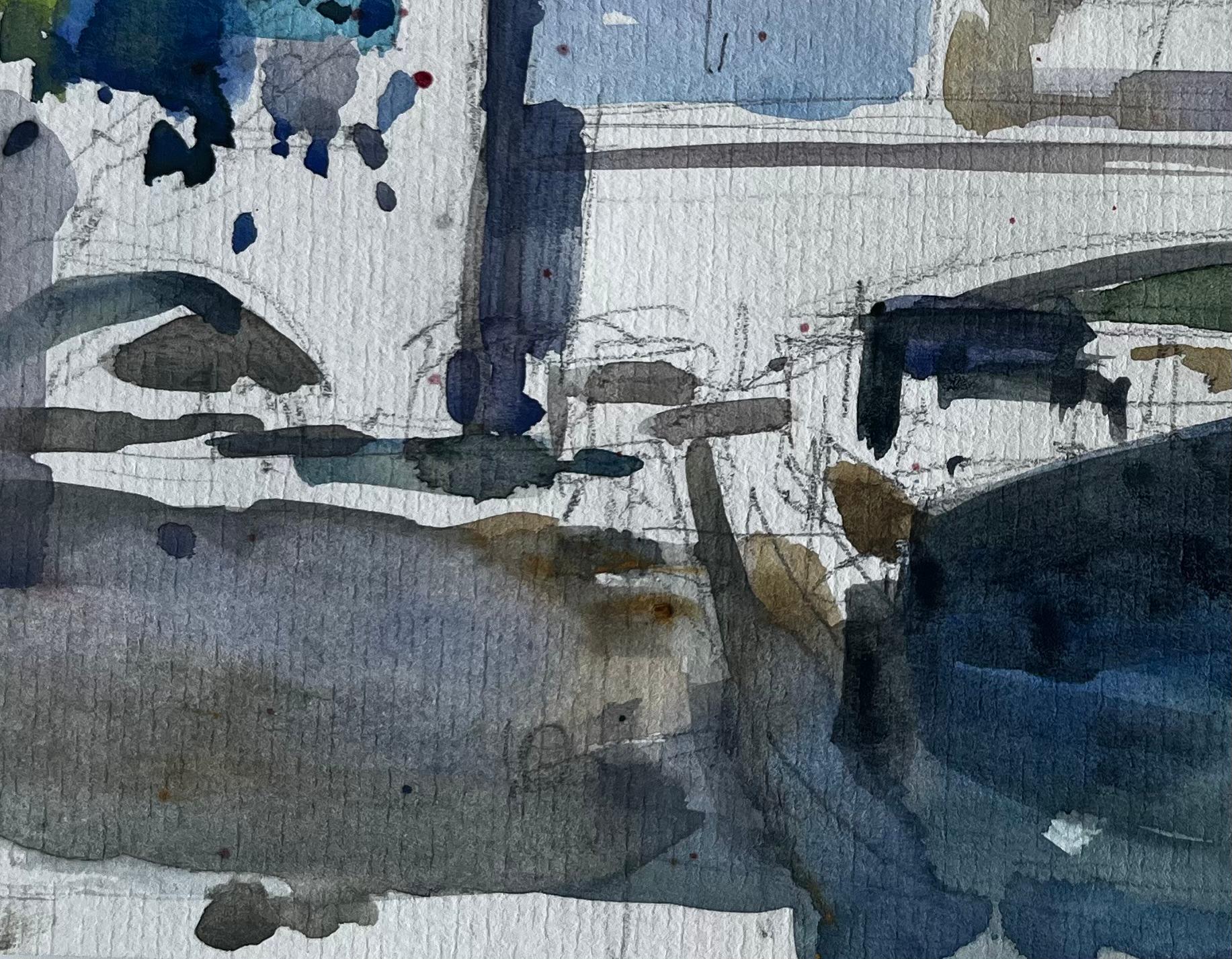 Cattedrale di Notre Dame Parigi Ponte della Senna Acquerello francese di Pierre Neveu in vendita 6