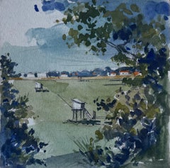 Le Pontreau, capanne di pescatori della costa francese Scena marittima ad acquerello