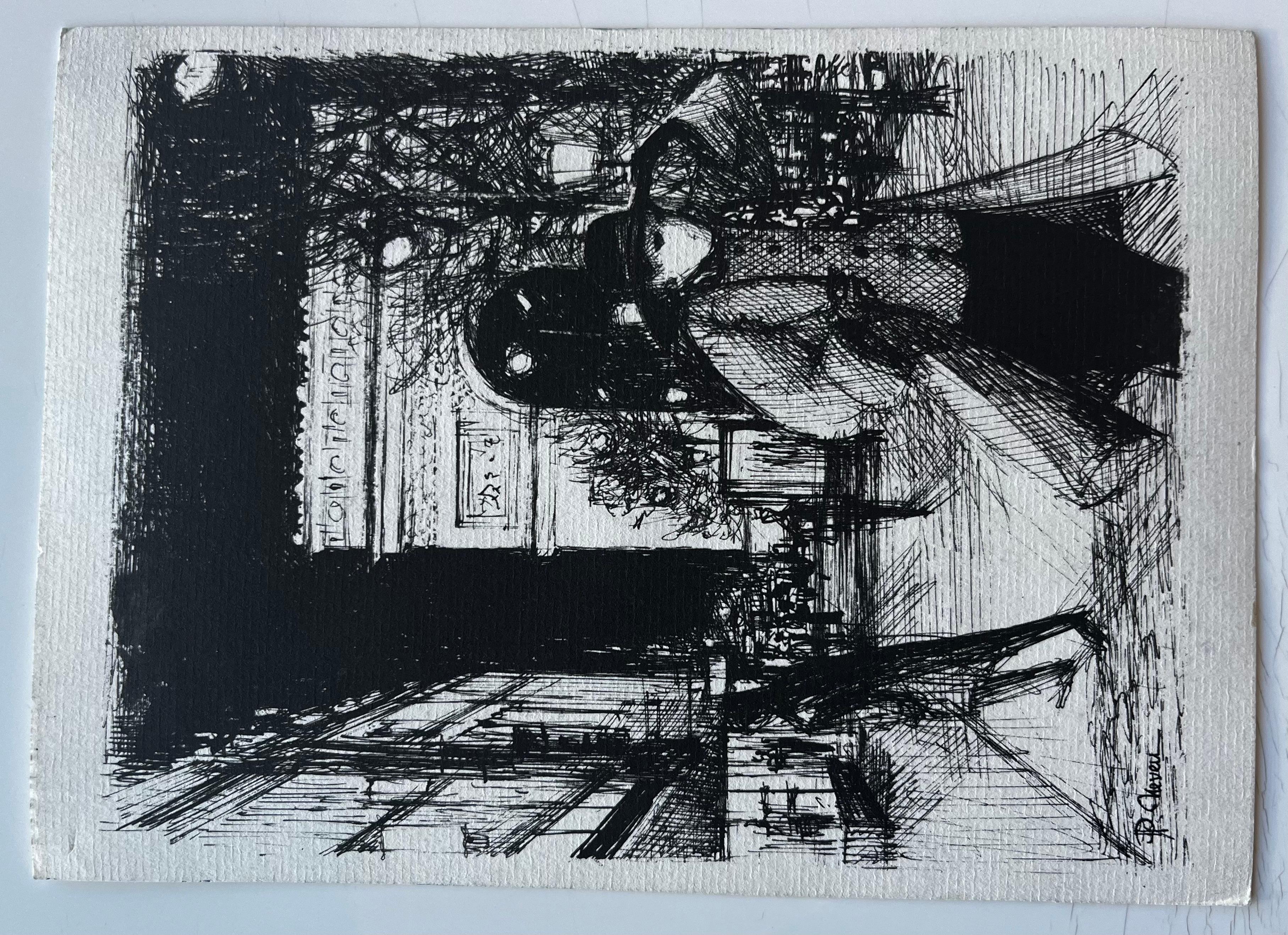 La Ferme des Arbres Paysage rural français Aquarelle de Pierre Neveu en vente 6