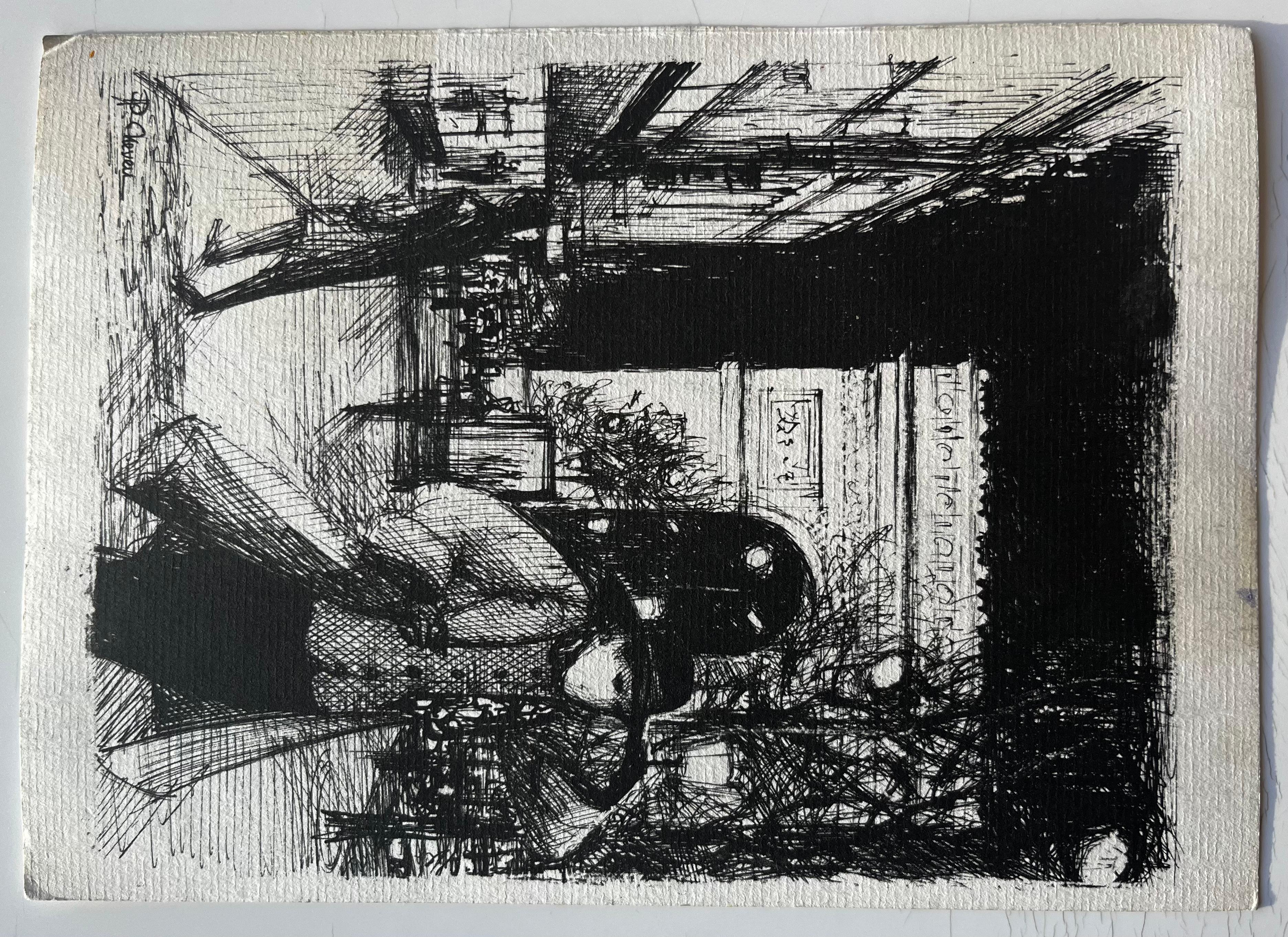 Villa côtière française et vue sur la mer Côte bretonne Aquarelle de Pierre Neveu en vente 7