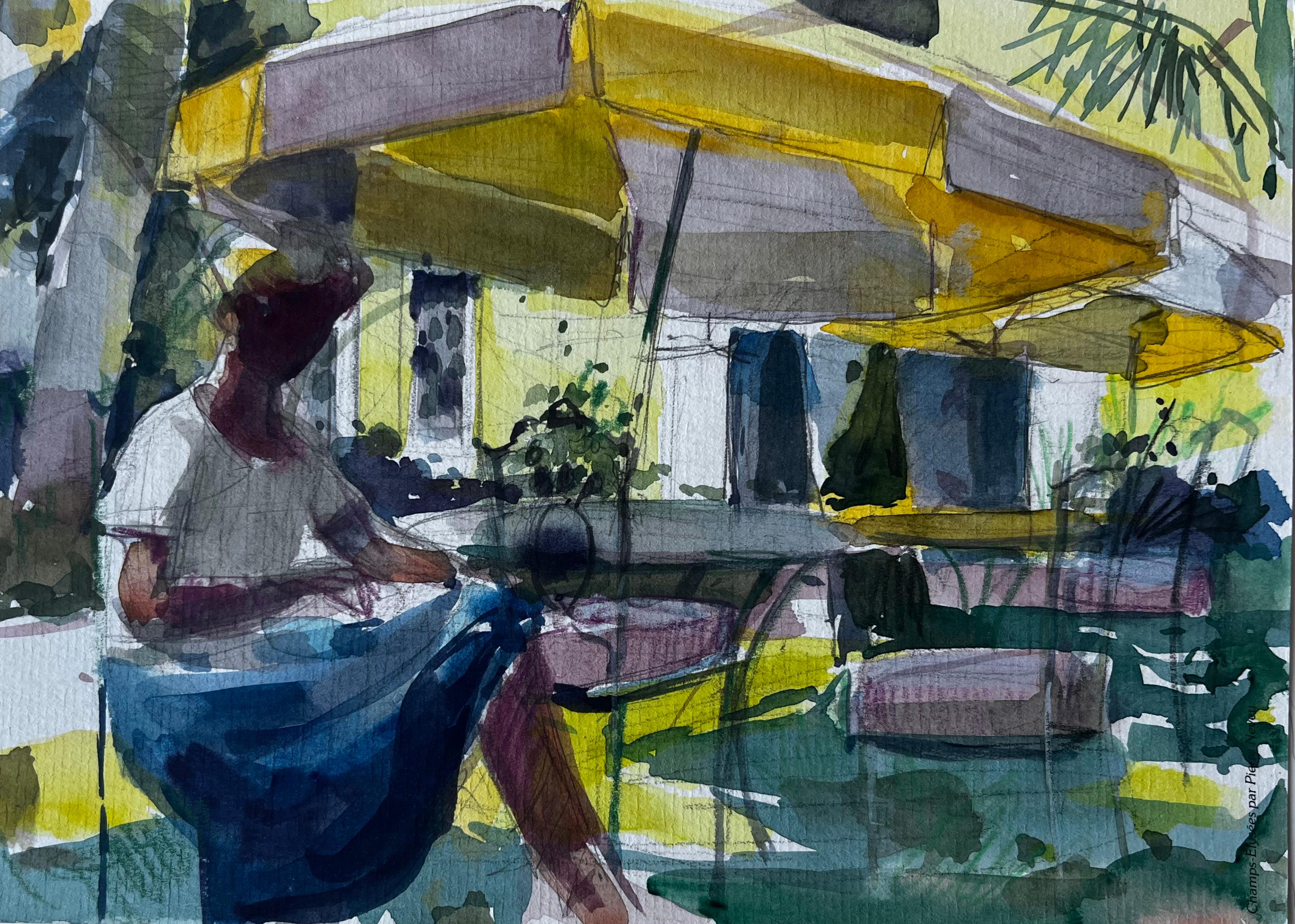 Garden Shade French Terrace Figure Study by Pierre Neveu