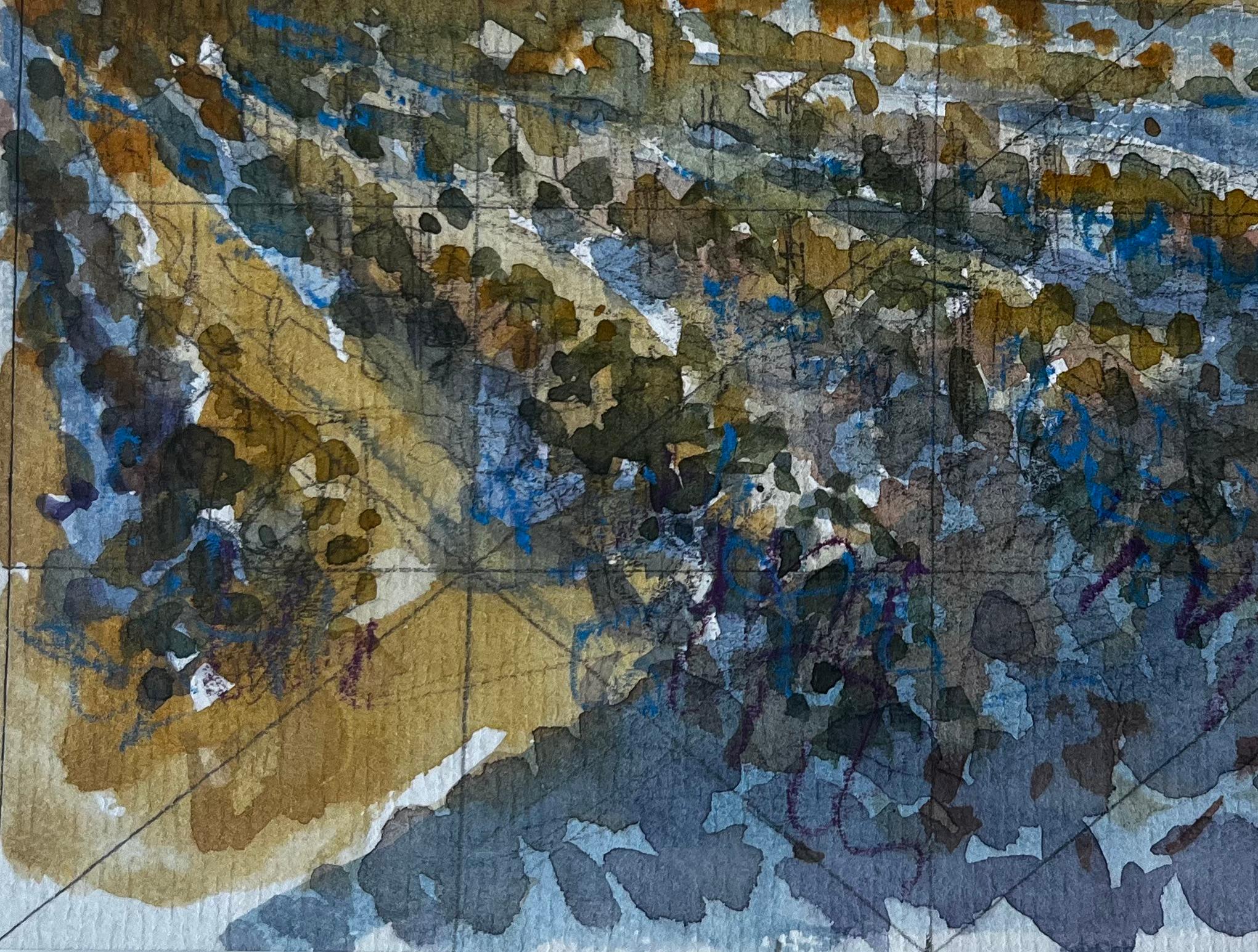 Le Louroux Bottereau Paysage français Aquarelle de Pierre Neveu en vente 5