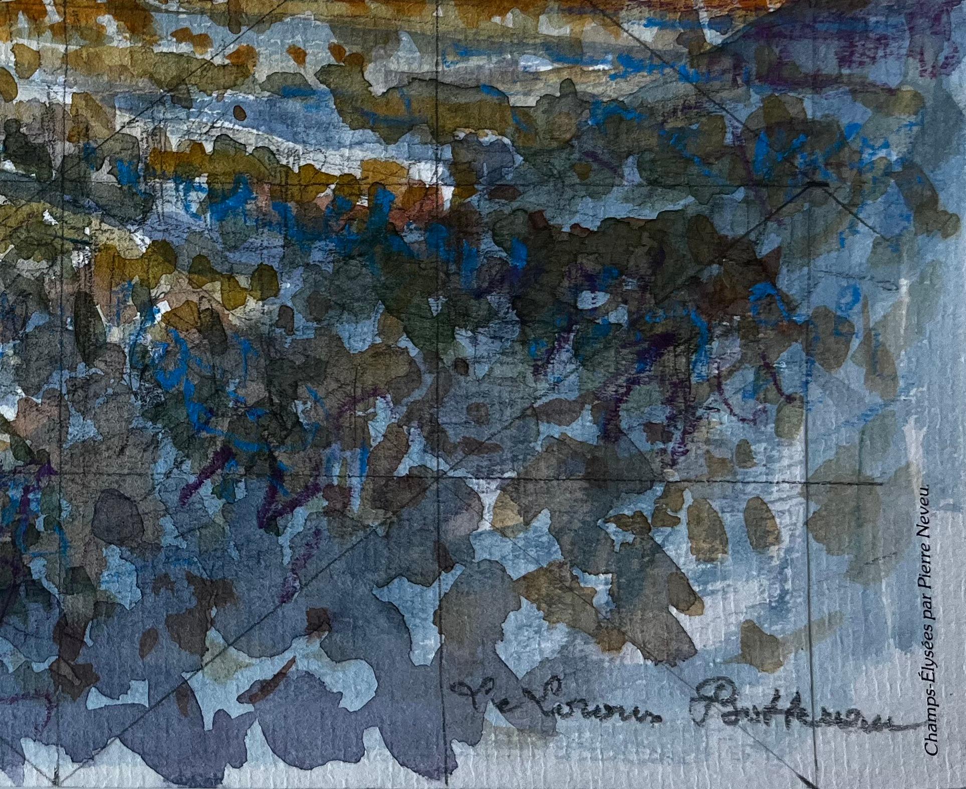 Le Louroux Bottereau Paysage français Aquarelle de Pierre Neveu en vente 3