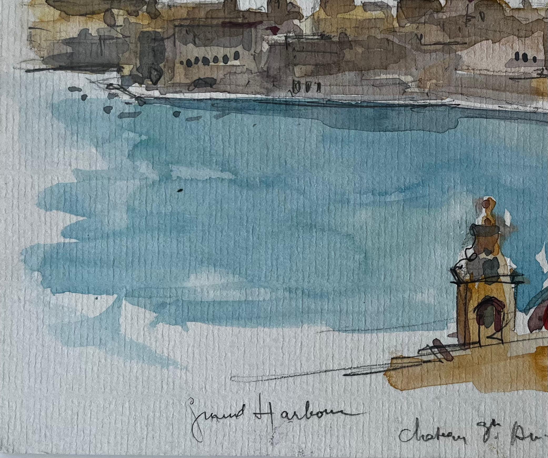 La Valette Grand Harbour Fort St Angelo et jardins de Barrakka Méditerranée en vente 1