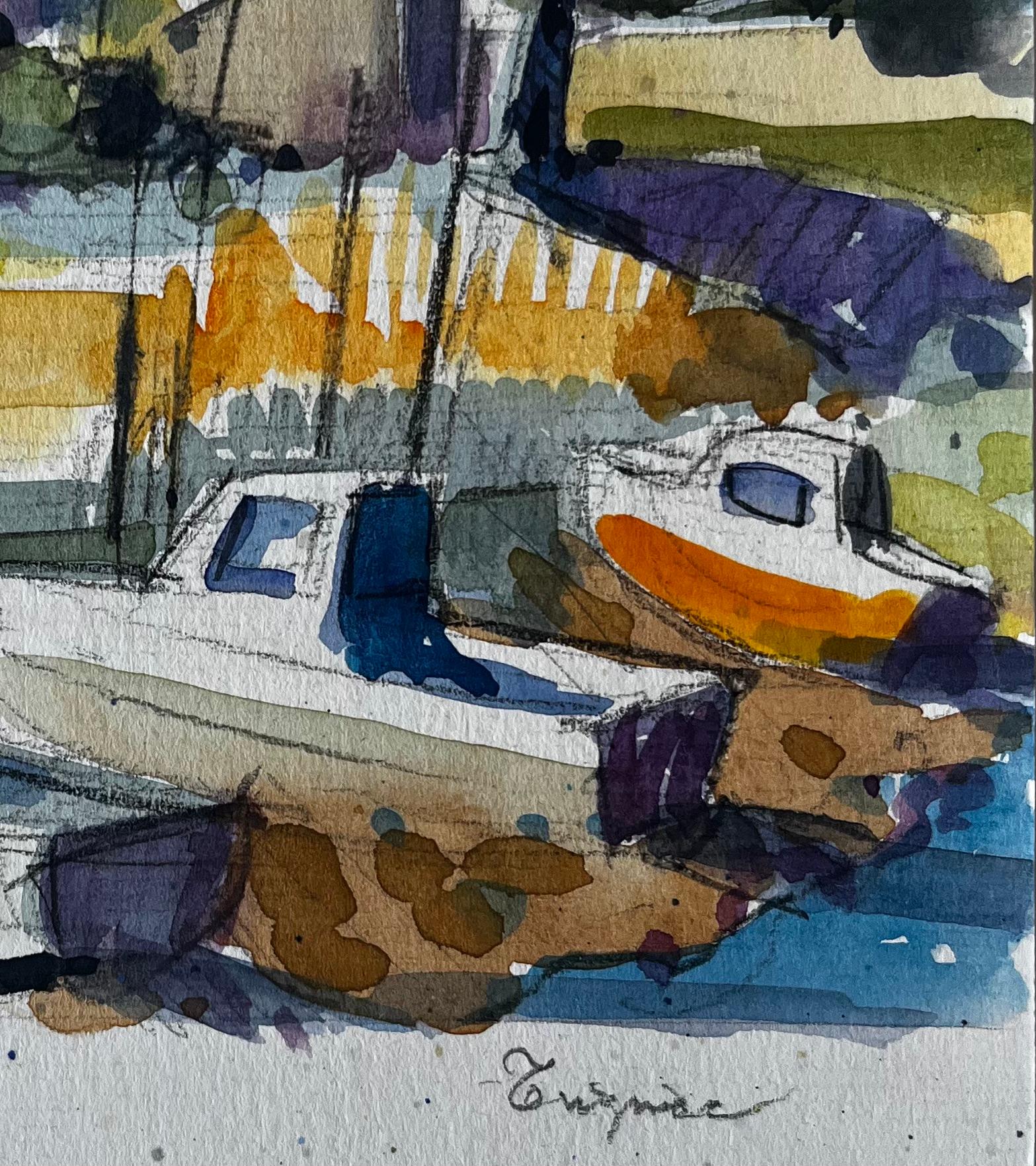 Título: Treguier Bretaña Puerto Barcos Marea Baja Acuarela Costera Francesa
Artista: Pierre Neveu (francés n.1929)
Técnica: Acuarela sobre papel de artista, sin enmarcar
Tamaño (A x A): 8,5 x 6,25 pulgadas
Inscripción abajo a la derecha: