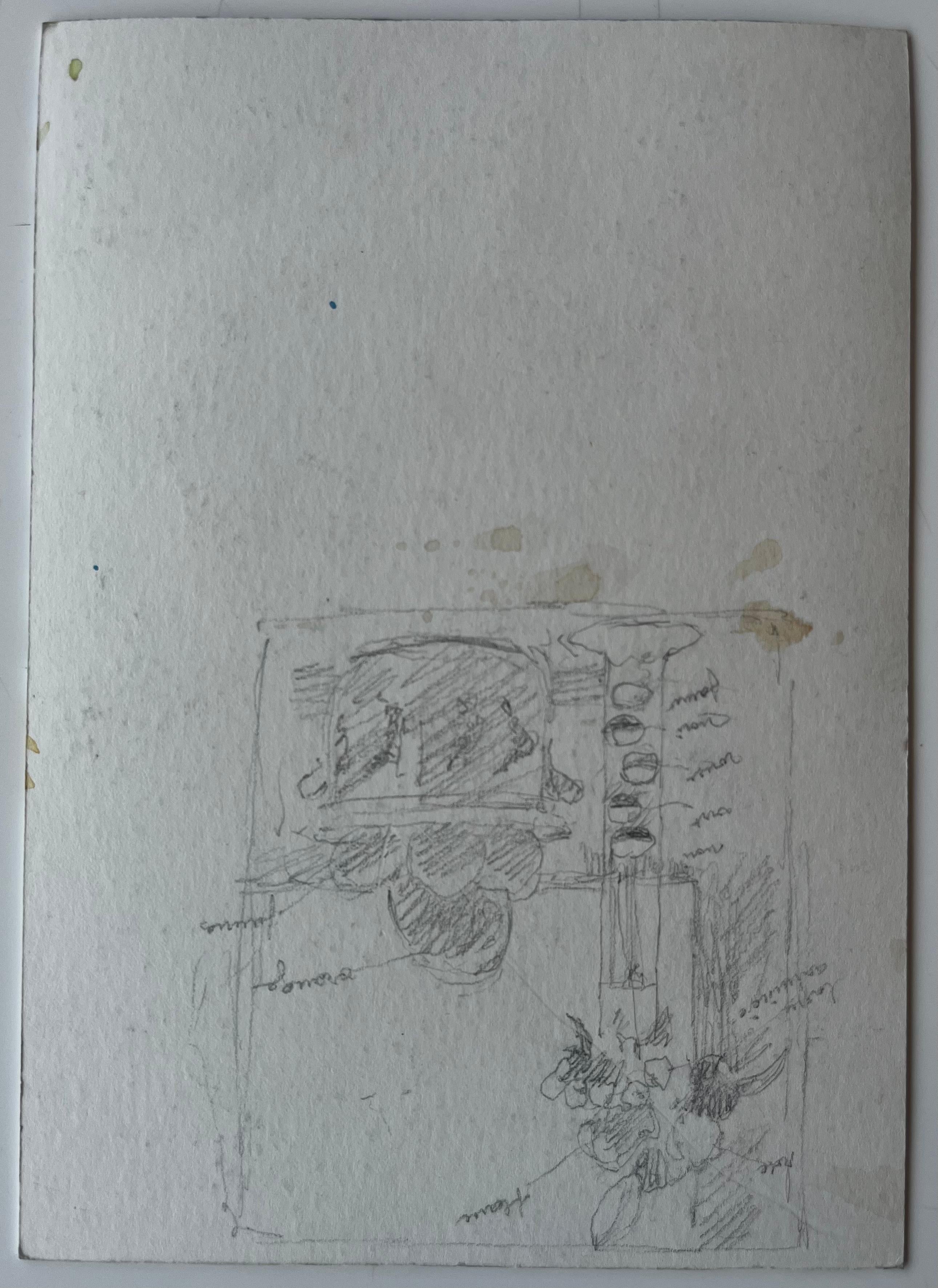 Lurs Provence Village perché Toits en terre cuite Paysage français Aquarelle en vente 3