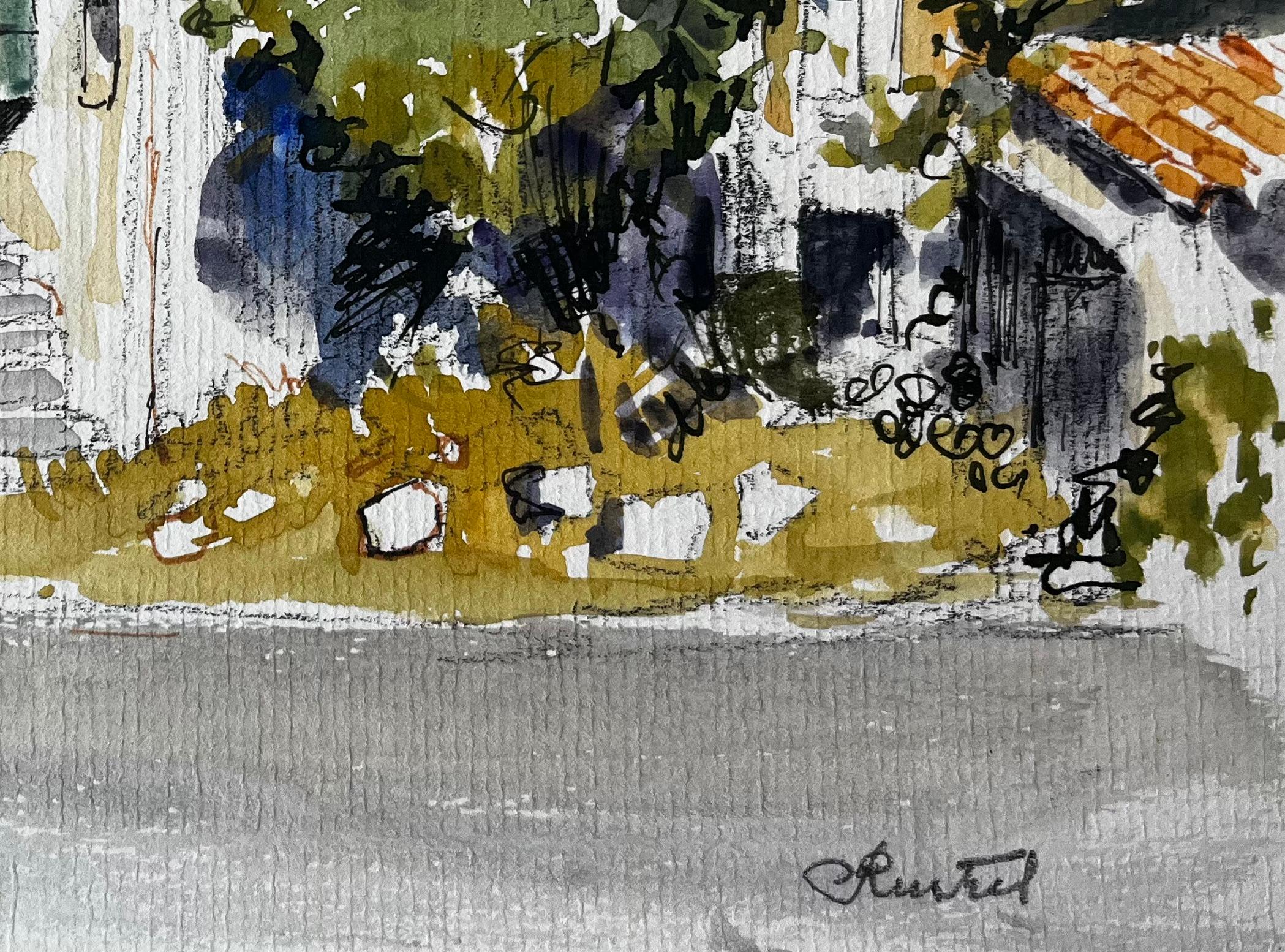 Häuser in provenzalischen Dörfern Steinmauern Terrakotta-Dächer Französische Landschaften im Angebot 1