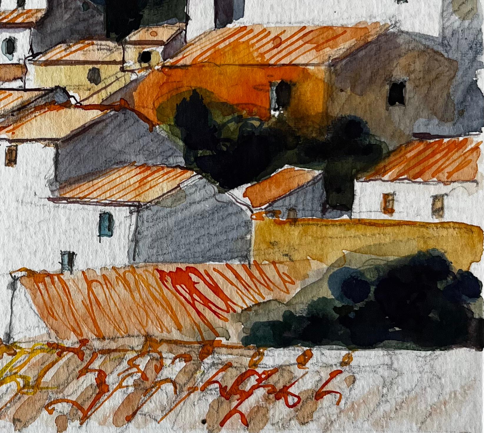 Titolo: Villaggio in collina della Provenza con tetti in terracotta Paesaggio francese acquerello
Artista: Pierre Neveu (francese, nato nel 1929)
Medium: Acquerello su carta d'artista, senza cornice
Dimensioni (H. x L): 8,5 x 6,5 pollici
Condit: