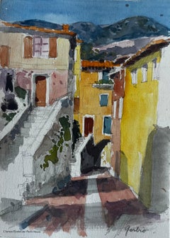 Gorbio Provence Village à escaliers Maisons colorées Colline Scène de rue Paysage