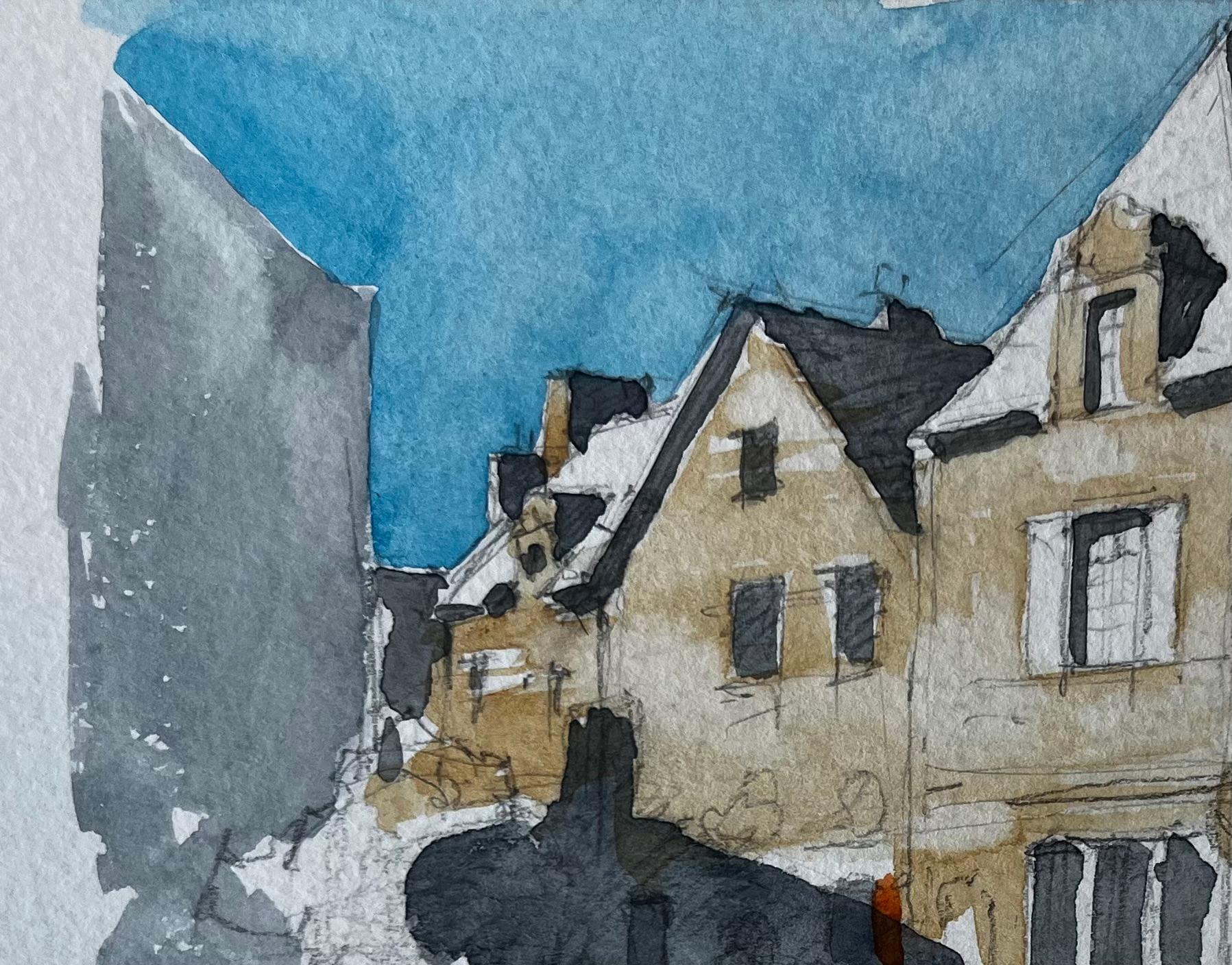 Título: Rochefort en Terre Bretaña Plaza del pueblo Fuente de piedra Escena callejera francesa
Artista: Pierre Neveu (francés n.1929)
Técnica: Acuarela sobre papel de artista, sin enmarcar
Tamaño (A x A): 6,5 x 8,75 pulgadas
Inscripción 