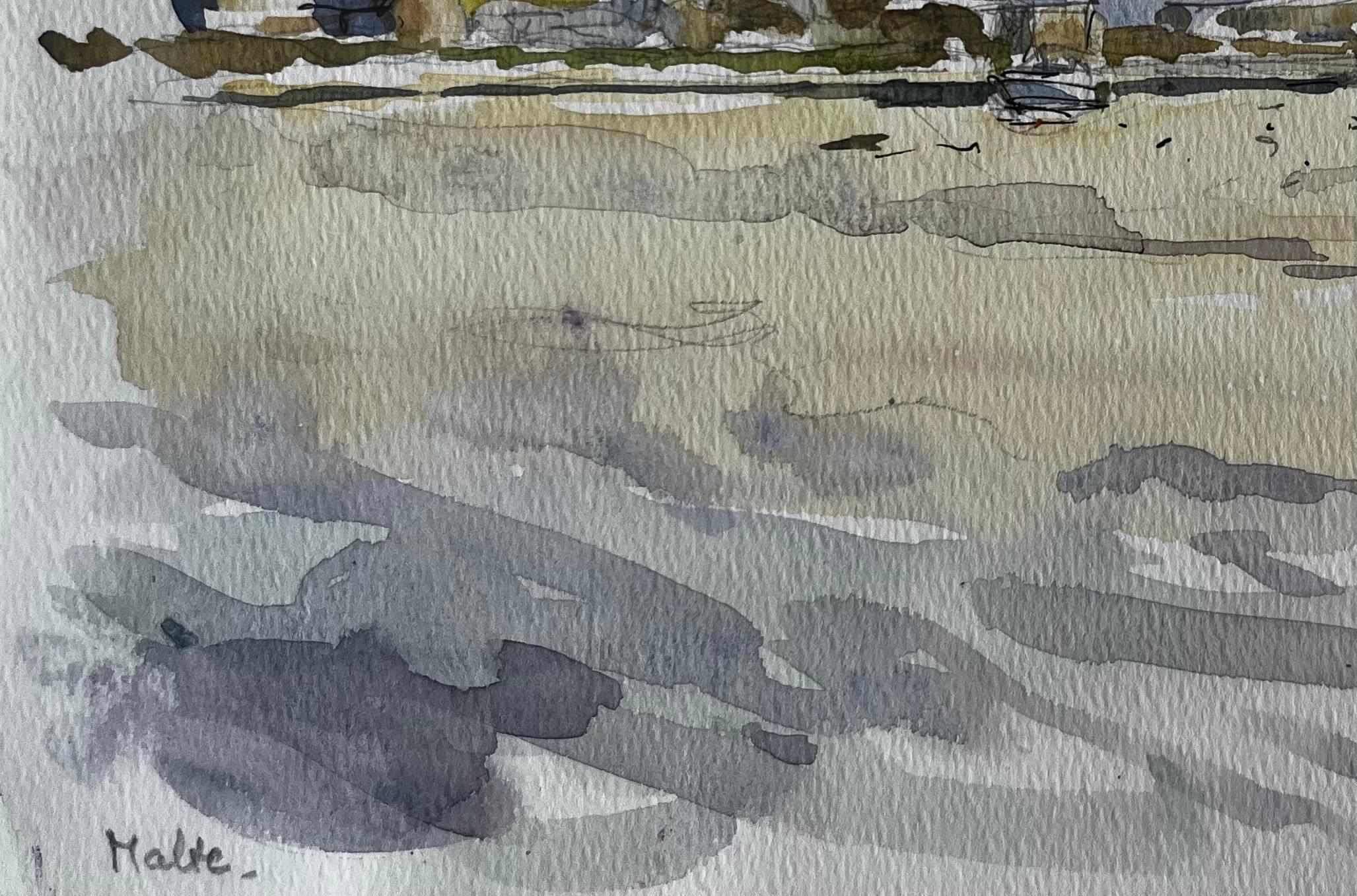 Titre : Malta Harbour Landscape Boats Reflections Soft Sunset Watercolour Study (Étude d'aquarelle sur le port de Malte)
Artistics : Pierre Neveu (français né en 1929)
Moyen d'expression : Aquarelle sur papier d'artiste, non encadrée
Taille (H x L)