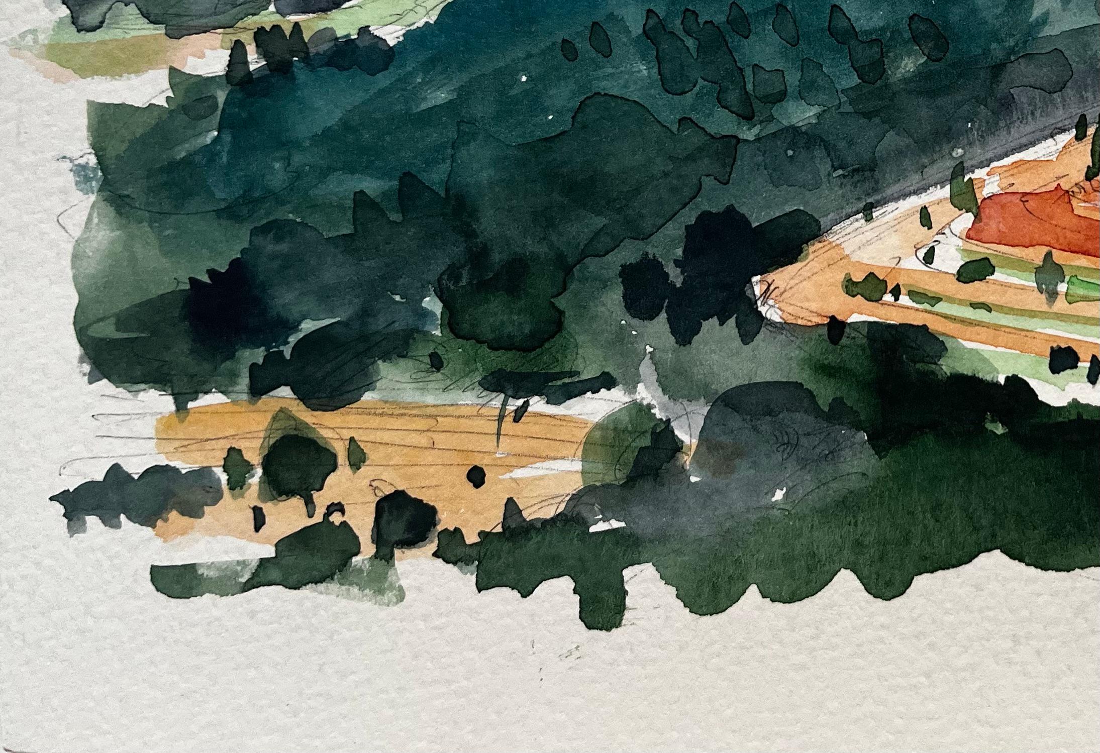 Les Dentelles Paisaje provenzal Colinas ondulantes Viñedos y montañas en venta 1