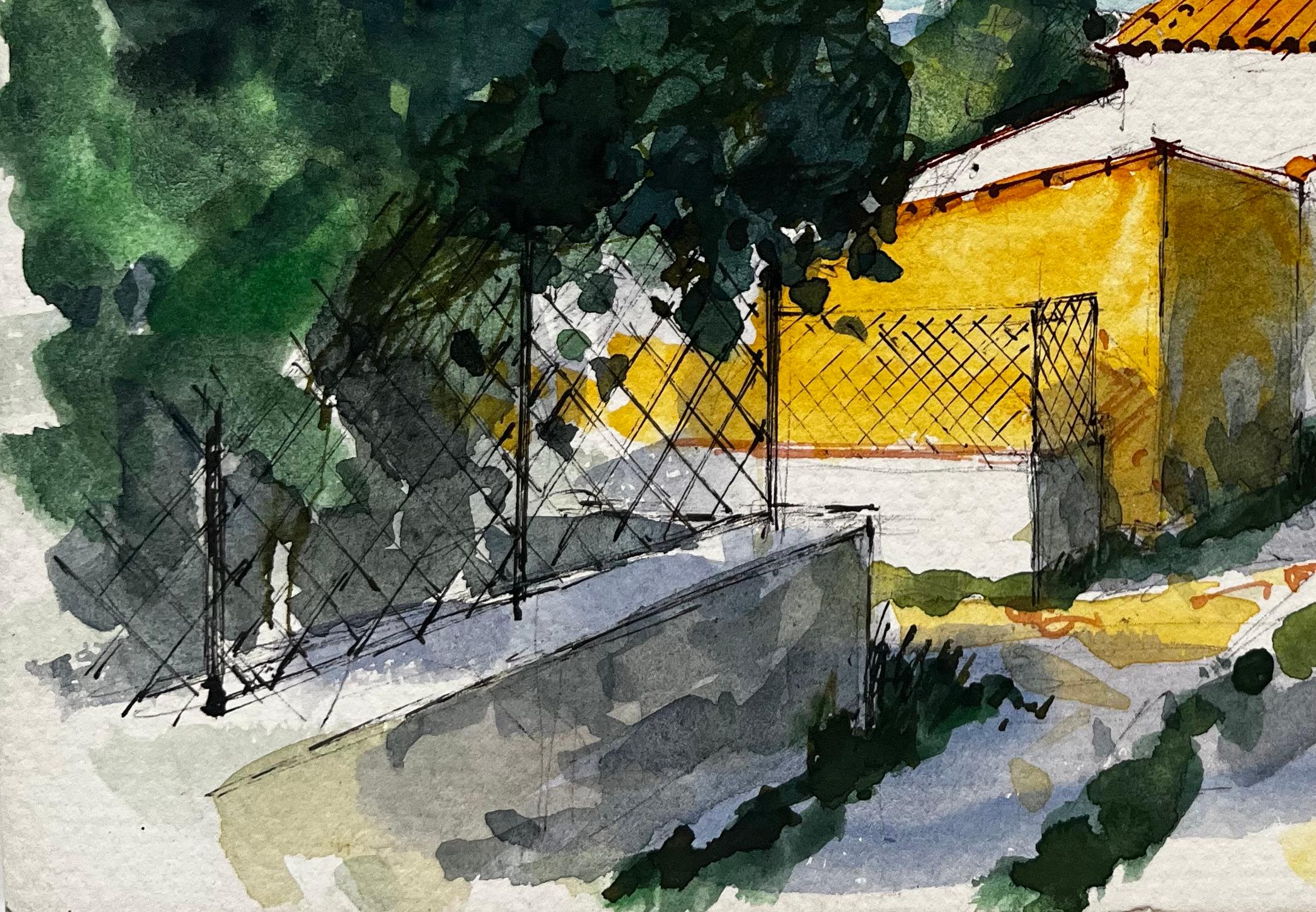 Titolo: Sablet Provence Village Case illuminate dal sole Cipresso e paesaggio estivo
Artista: Pierre Neveu (francese, nato nel 1929)
Medium: Acquerello su cartoncino, senza cornice
Iscritta in basso a destra Sablet (posizione)
Dimensioni (H. x L):