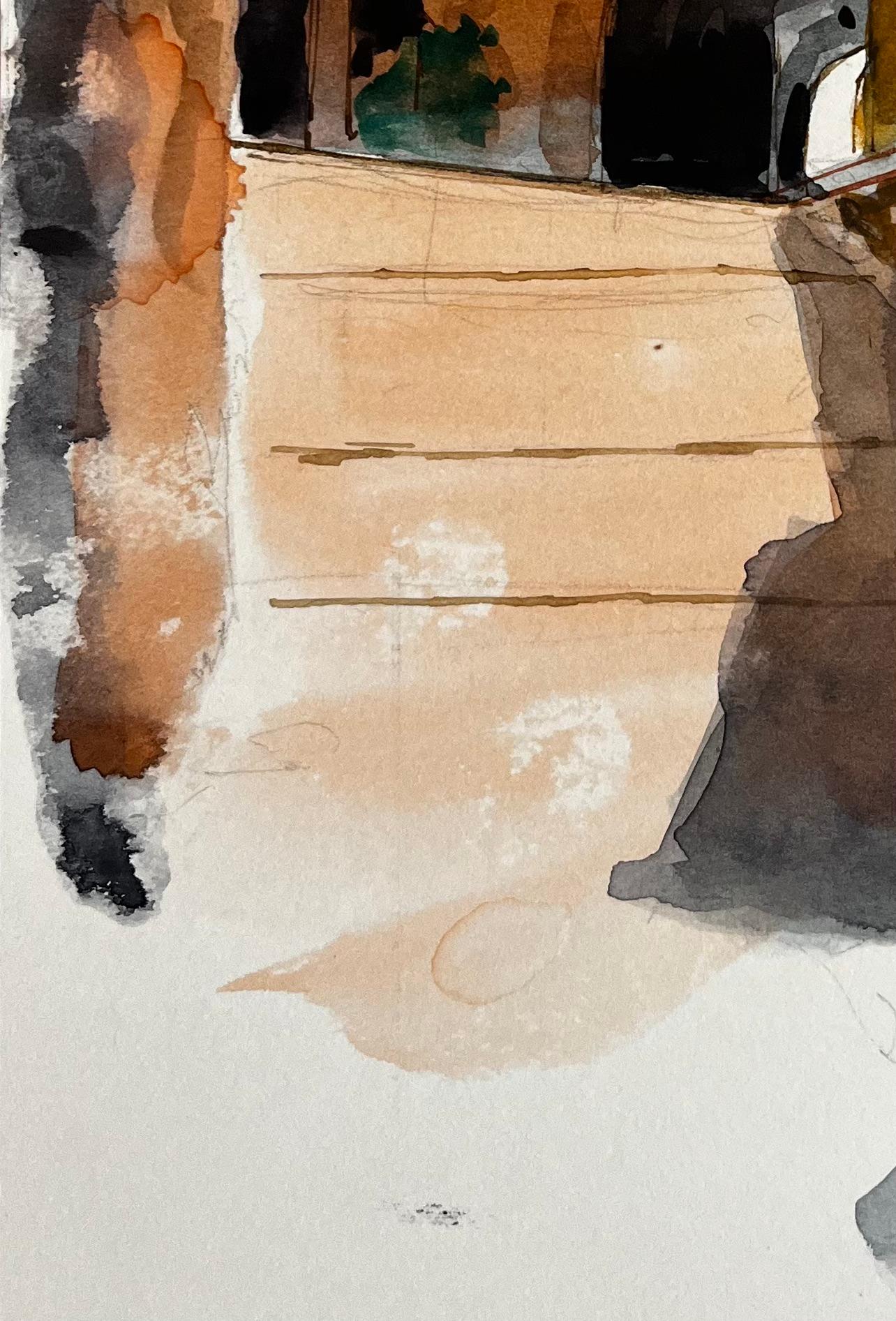 Village français Arche Passage en pierre Maisons en terre cuite et allée ensoleillée en vente 1