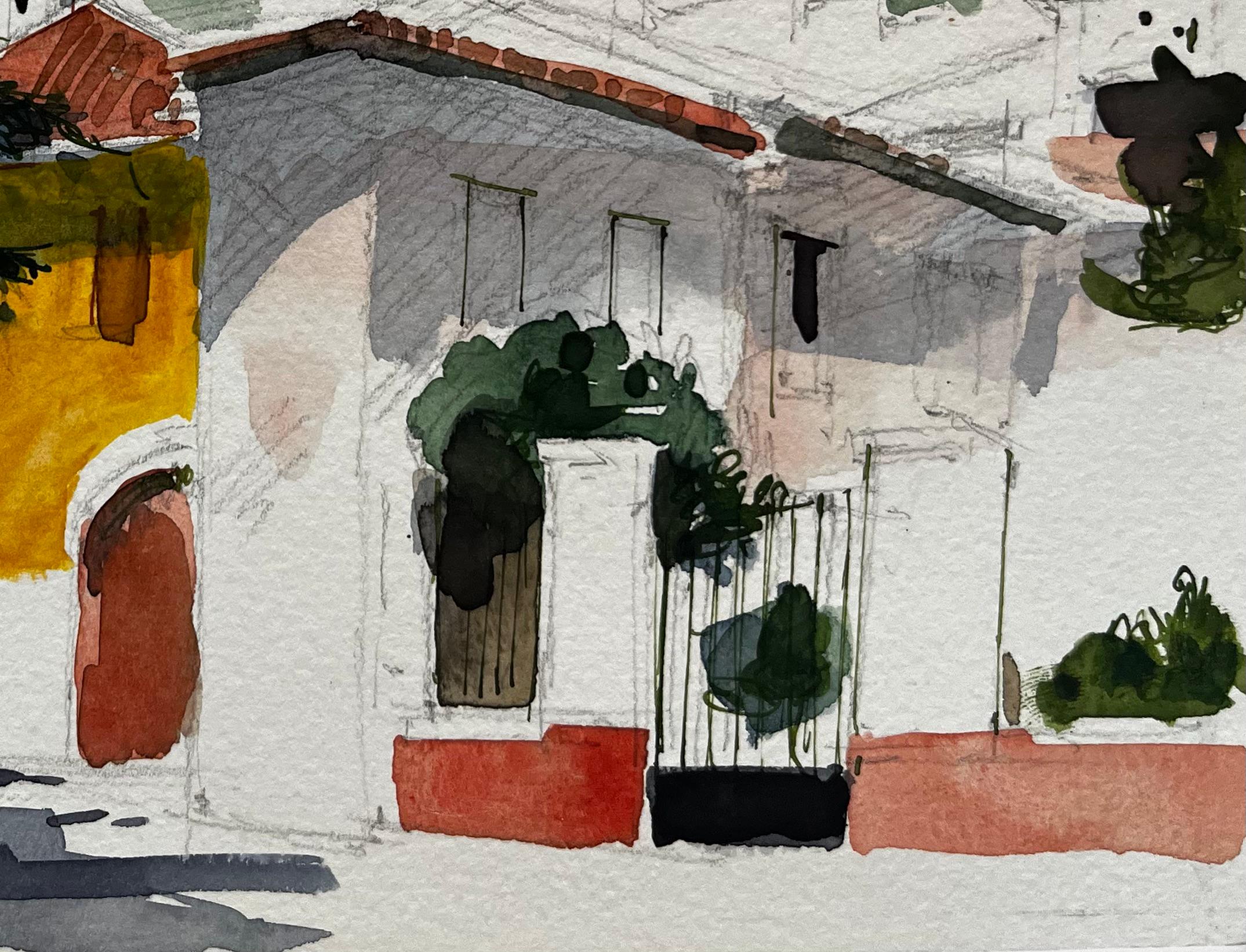 Titre : Maisons de campagne françaises, cyprès, vue sur la montagne et rue ensoleillée
Artistics : Pierre Neveu (français né en 1929)
Moyen d'expression : Aquarelle sur papier d'artiste, non encadrée
Taille (H x L) : 6.25 x 9.75 pouces
Condit : Bon