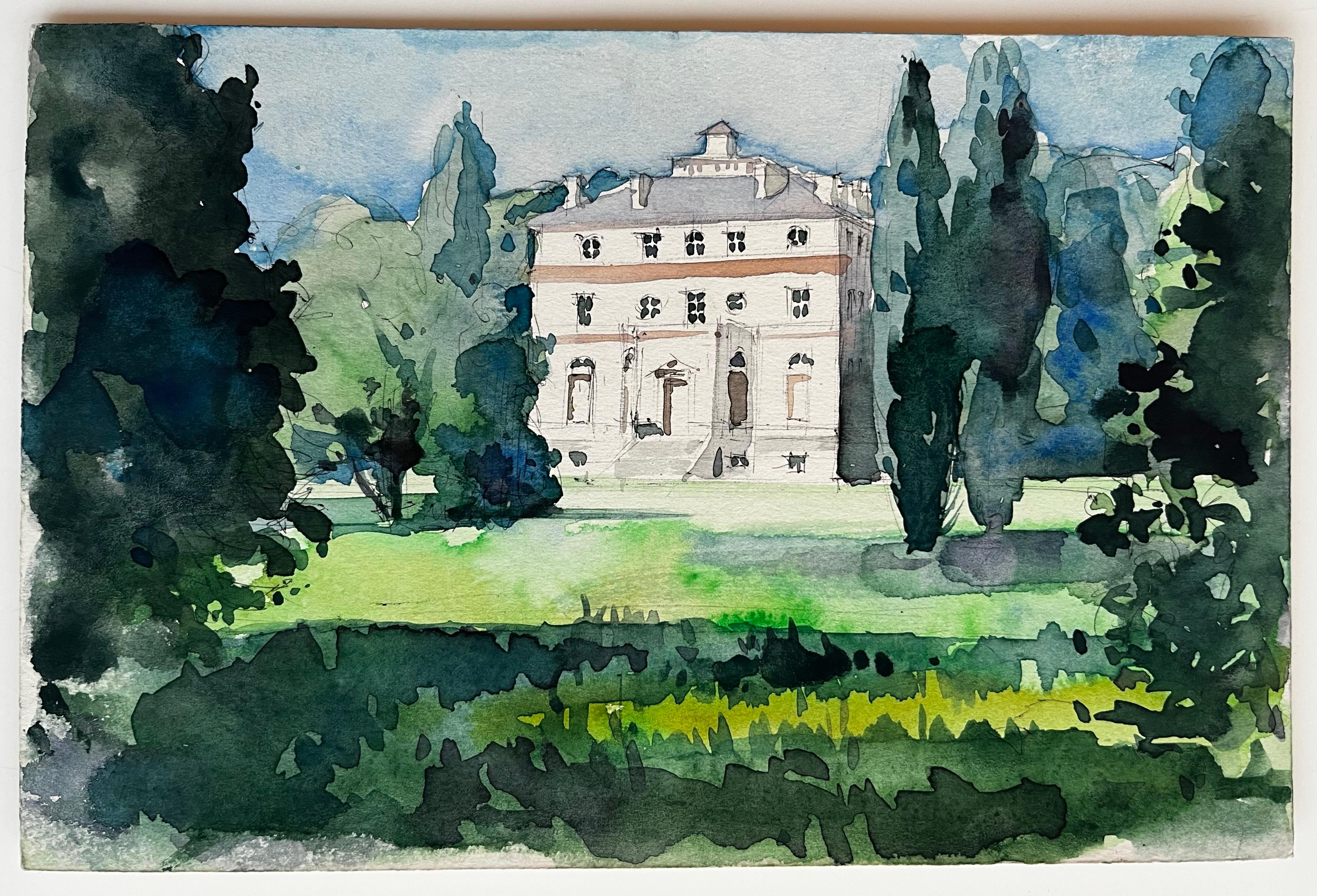 Abbazia di Royaumont Paesaggio Architettura storica francese Grande maniero e giardini - Art di Pierre Neveu