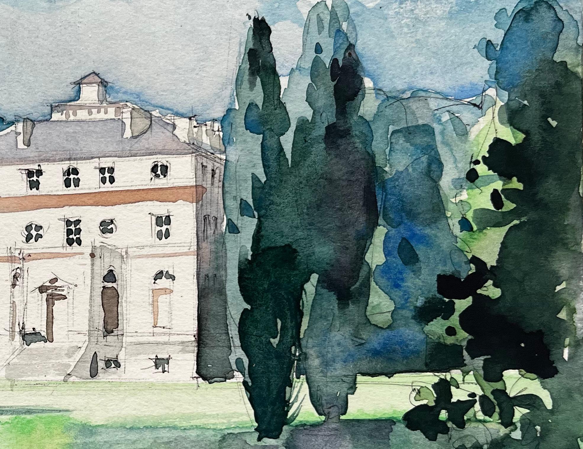 Abbazia di Royaumont Paesaggio Architettura storica francese Grande maniero e giardini - Art Postimpressionismo di Pierre Neveu