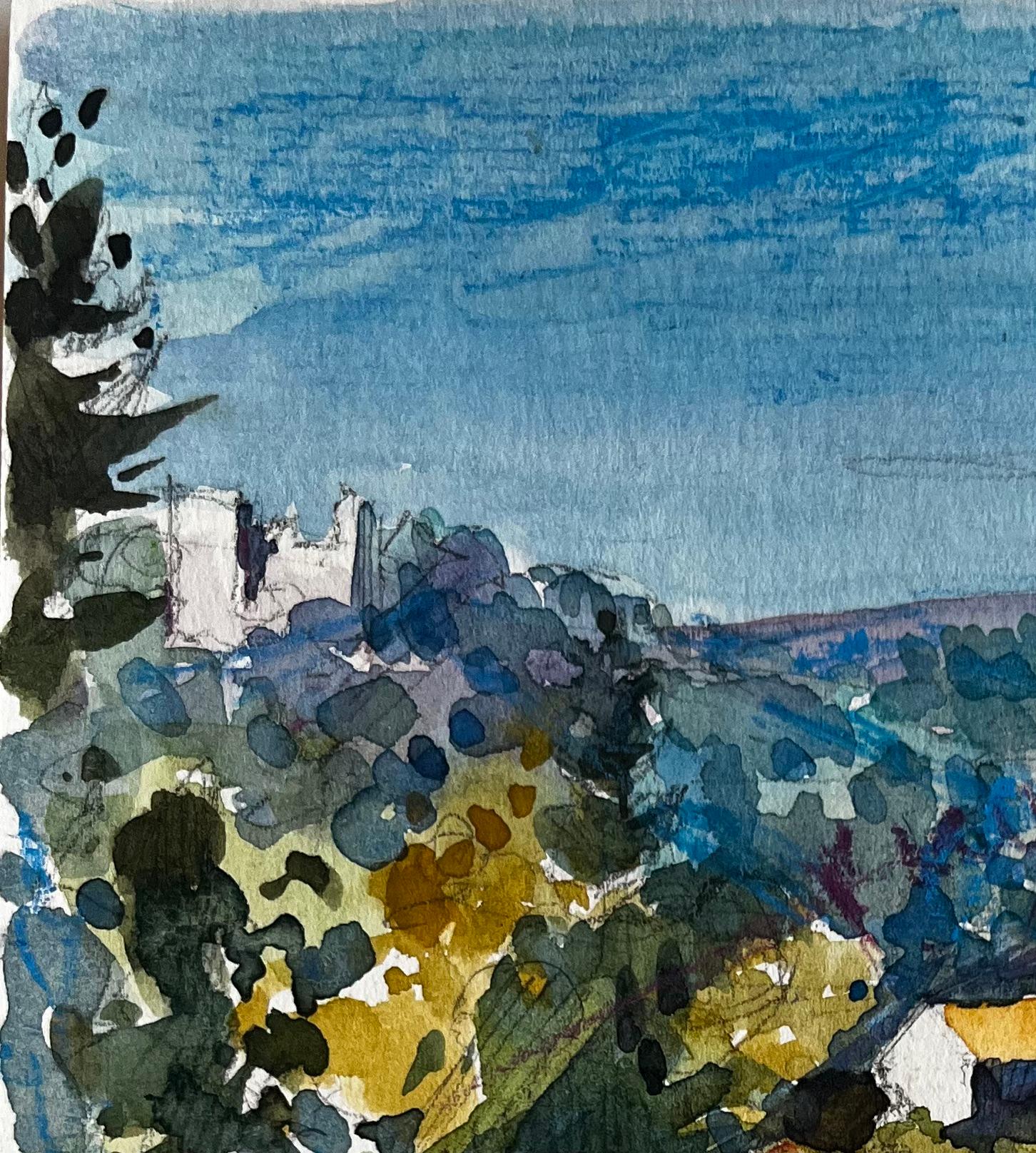 Titre : Luberon Vue colline Lacostec Paysage français Toits Arbres et ciel bleu
Artistics : Pierre Neveu (français né en 1929)
Moyen d'expression : Aquarelle sur papier d'artiste, non encadrée
Inscrit 