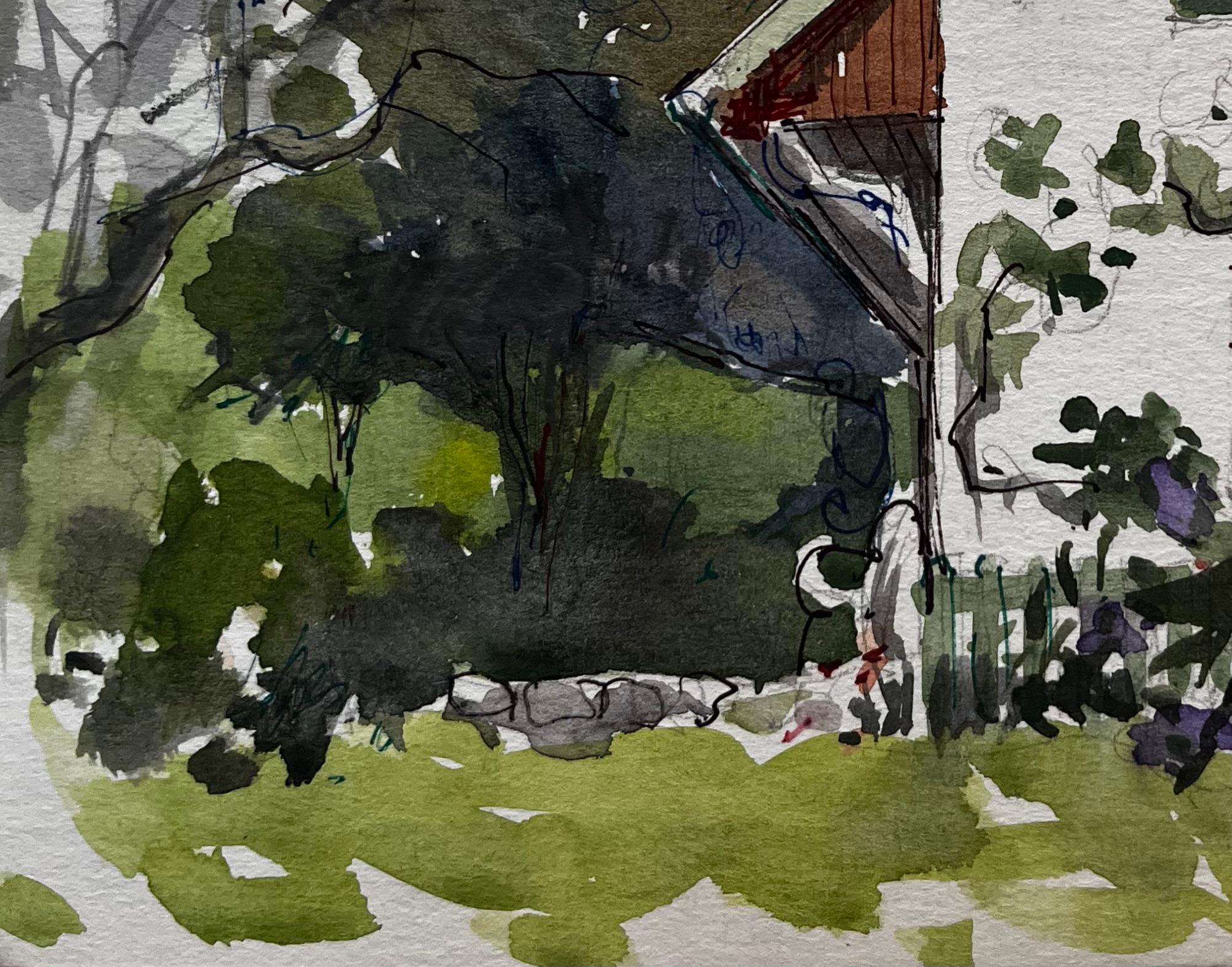 Titolo: Casa di campagna, persiane verdi, giardino, fiori, alberi e prato, acquerello
Artista: Pierre Neveu (francese, nato nel 1929)
Medium: Acquerello su carta d'artista, senza cornice
Dimensioni (H. x L): 6,25 x 8,5 pollici
Condit: Buona nel