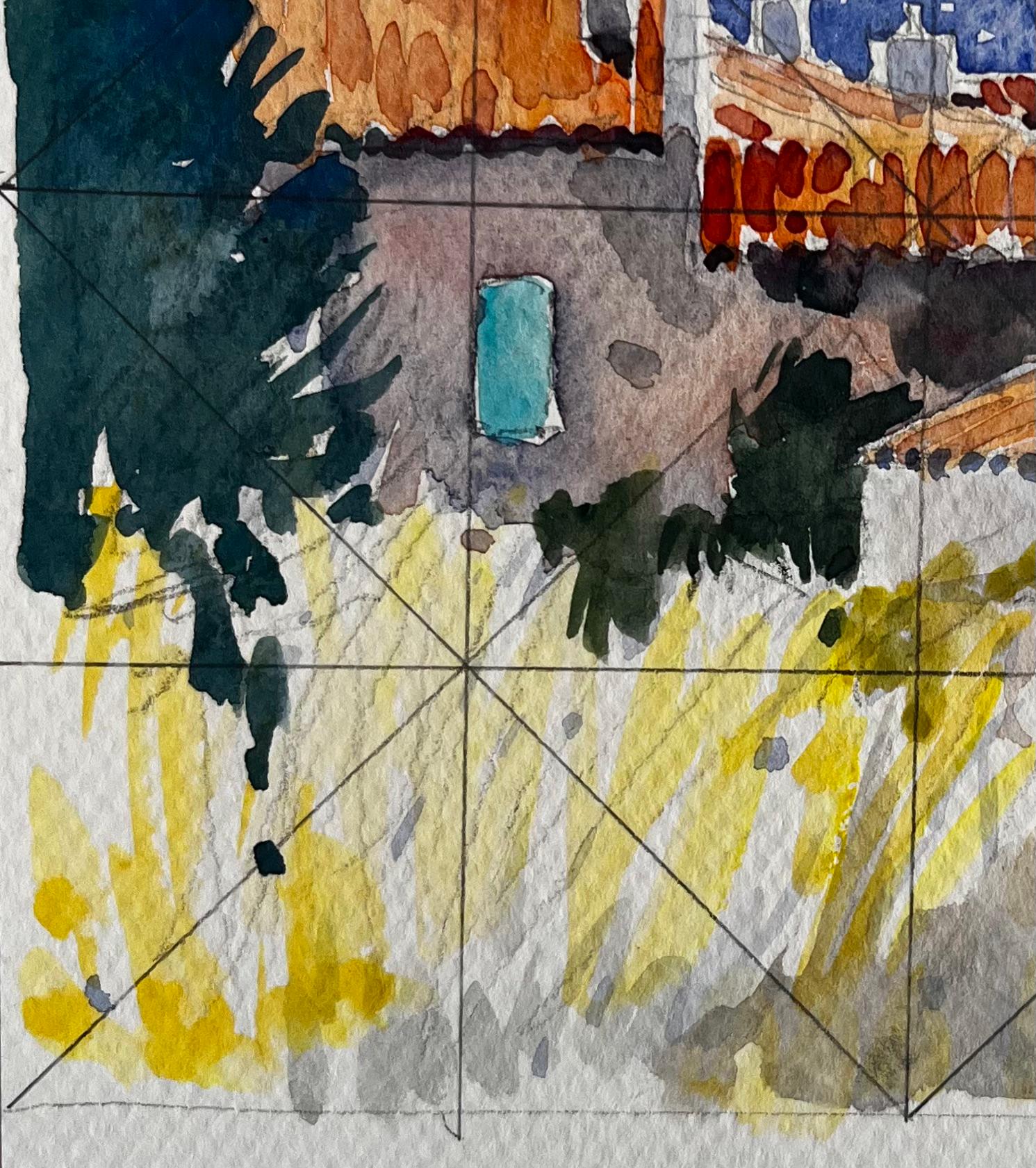 Revestel Provenza Azoteas con cipreses y vistas a la montaña Acuarela en venta 1