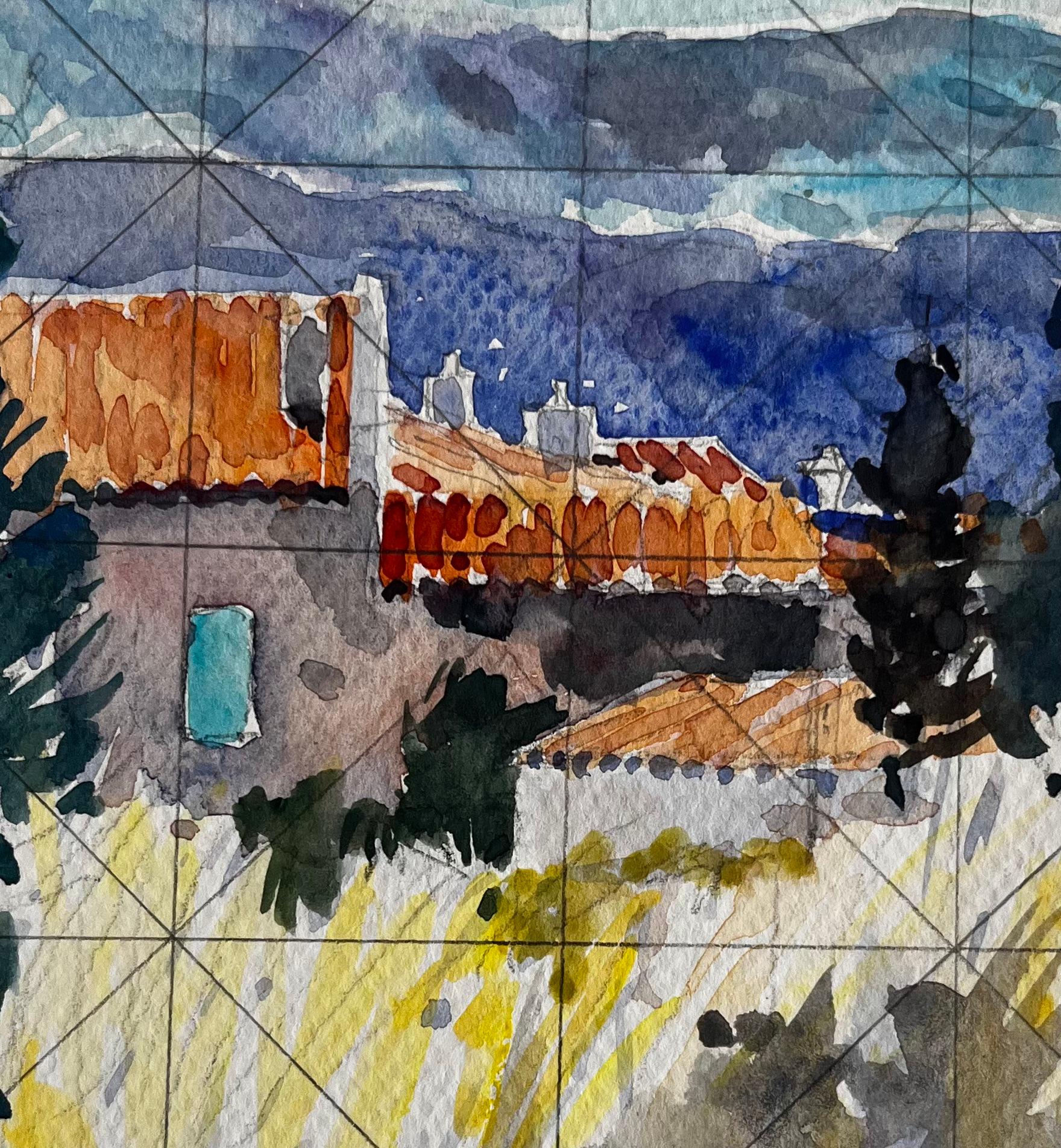 Revestel Provenza Azoteas con cipreses y vistas a la montaña Acuarela en venta 2