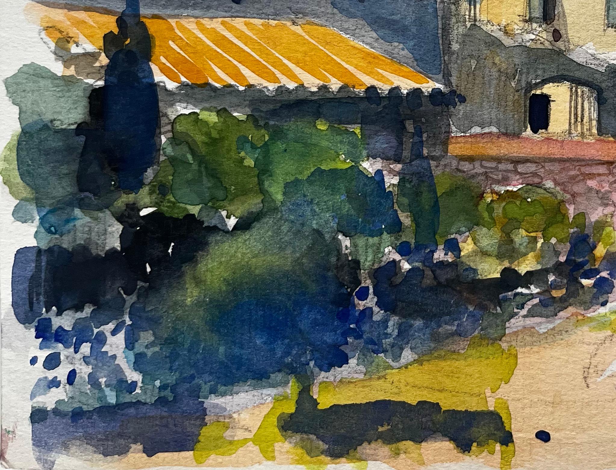 Provence-Dorf mit Kirchturm und Terrakotta-Dächern Französische Landschaft im Angebot 1