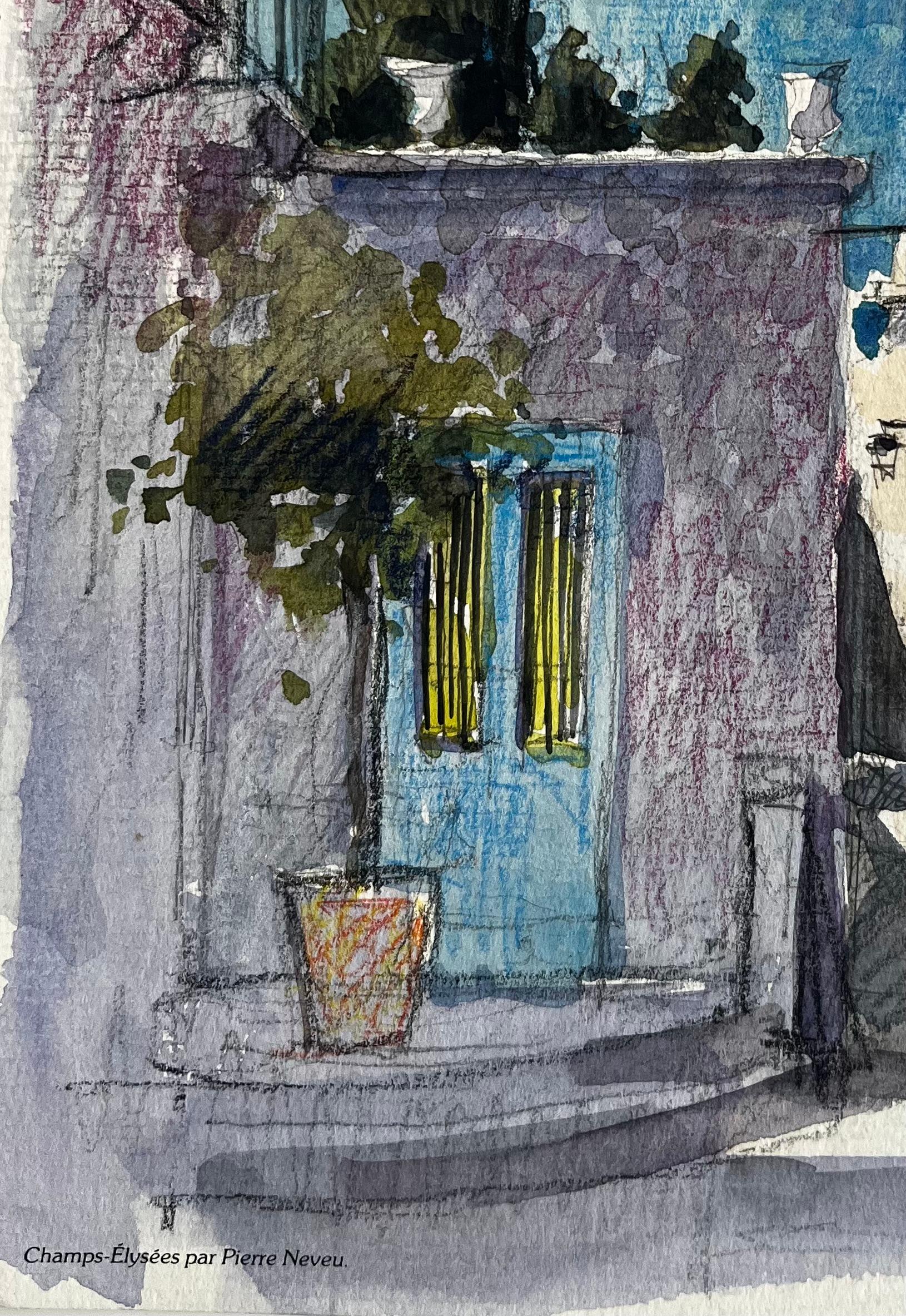 Titre : Ruelle méditerranéenne ensoleillée avec porte bleue et murs ombragés Village français
Artistics : Pierre Neveu (français né en 1929)
Moyen d'expression : Aquarelle sur papier d'artiste, non encadrée
Taille (H x L) : 8.5 x 6.25 pouces
Condit