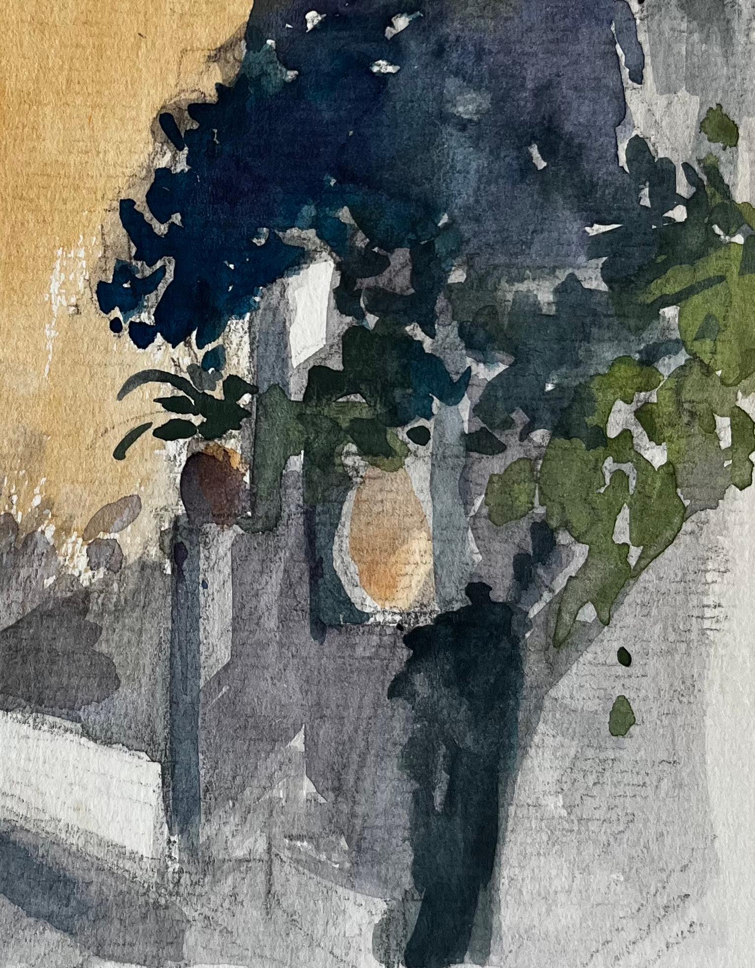 Titolo: Strada provenzale illuminata dal sole con Ochre House e vicolo ombreggiato Scena di villaggio francese
Artista: Pierre Neveu (francese, nato nel 1929)
Medium: Acquerello su carta d'artista, senza cornice
Dimensioni (H. x L): 8,5 x 6,25