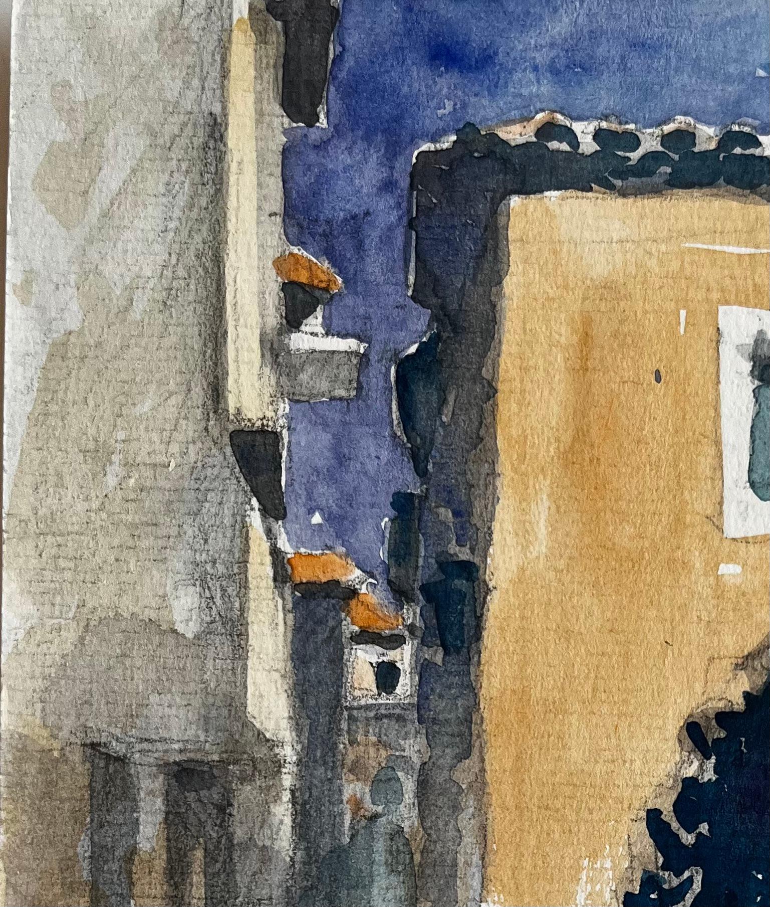Strada provenzale illuminata dal sole con Ochre House e vicolo ombreggiato Scena di un villaggio francese - Art Postimpressionismo di Pierre Neveu