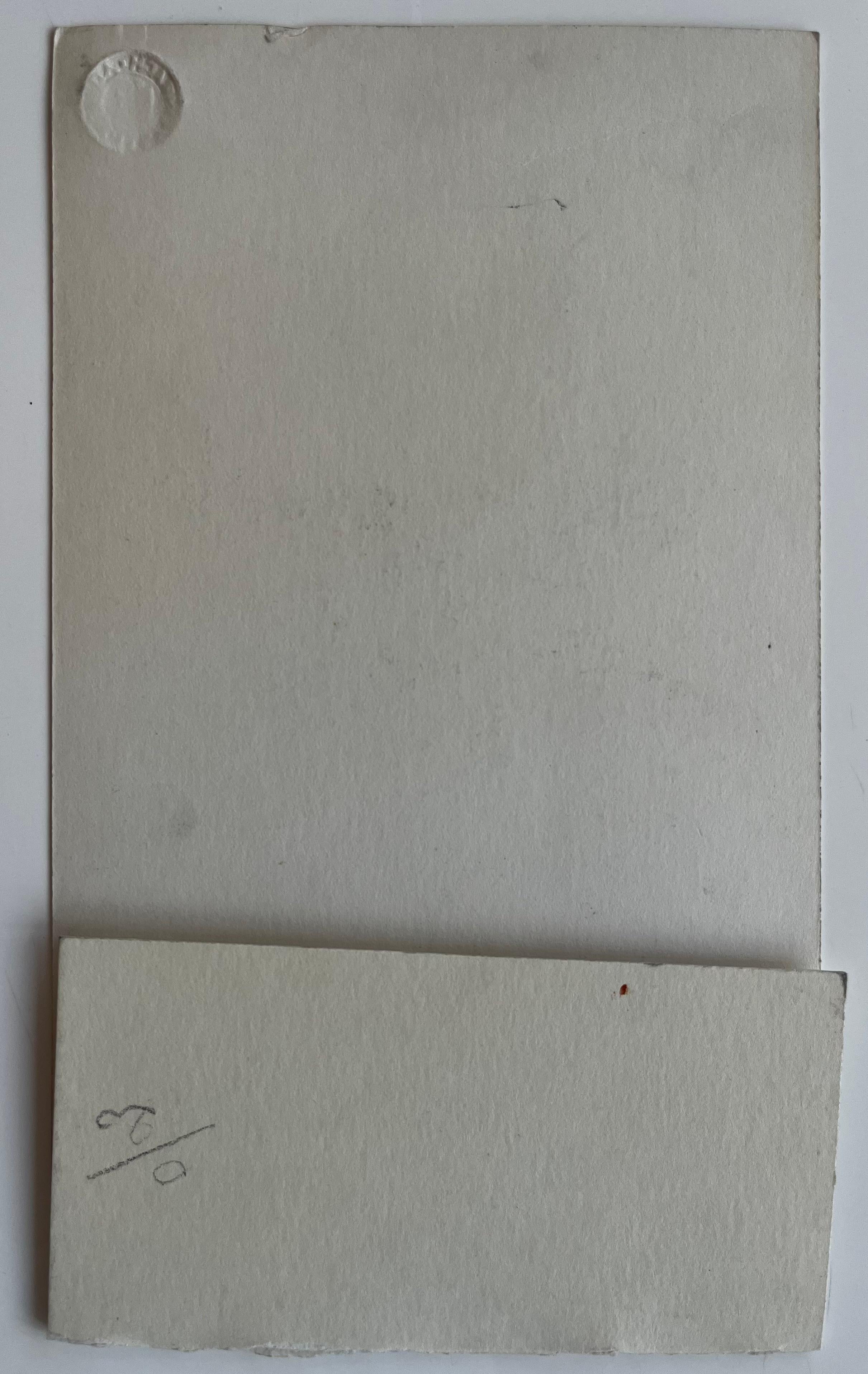 Sitzende Frau hält Pinsel Weibliche Künstlerin Studie Französisch Figurative Aquarell im Angebot 3