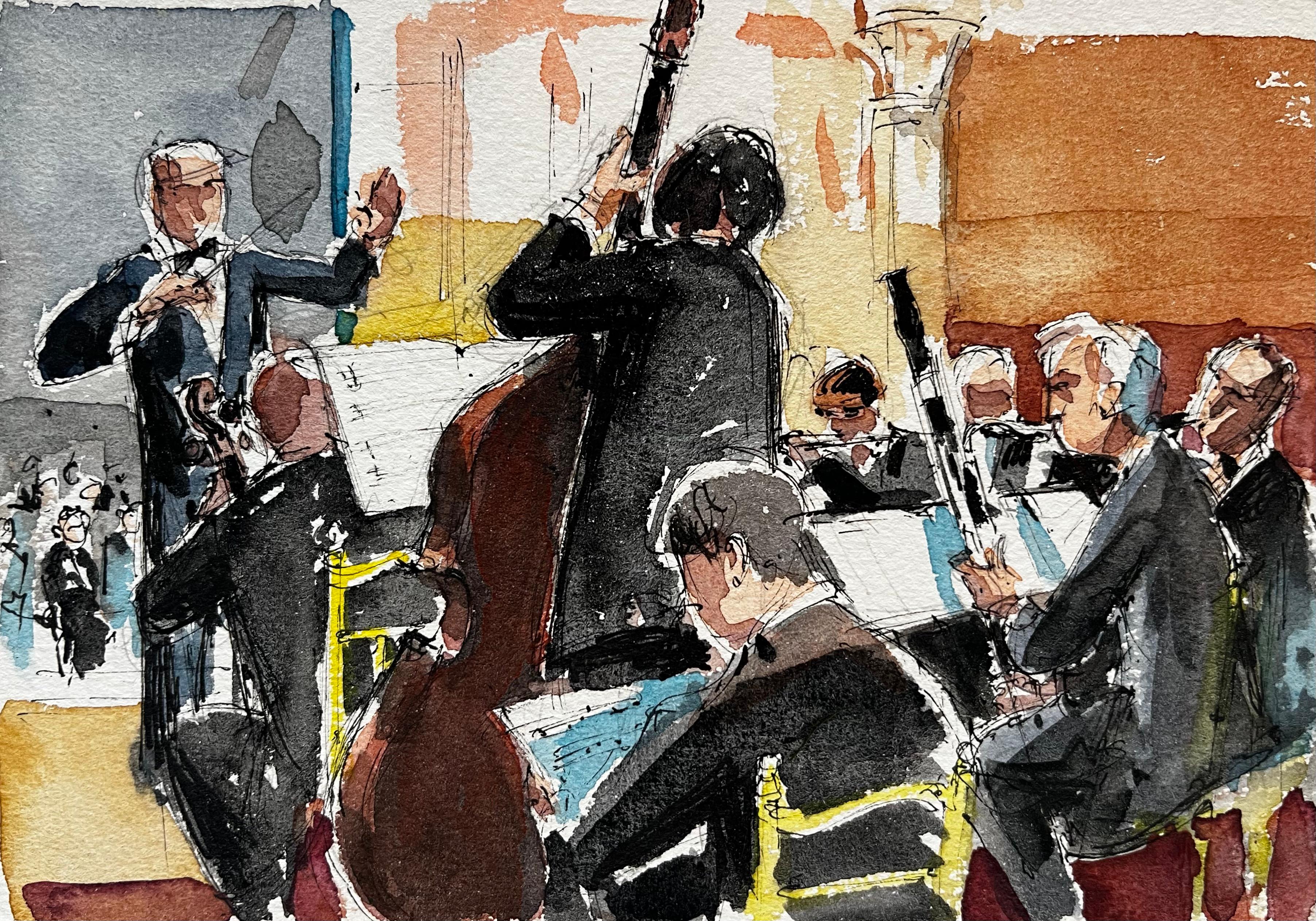 Répétition de l
orchestre avec le chef et les musiciens Ensemble de musique classique