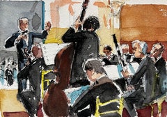 Orchestra Rehearsal with Conductor and Musicians Classical Music Ensemble