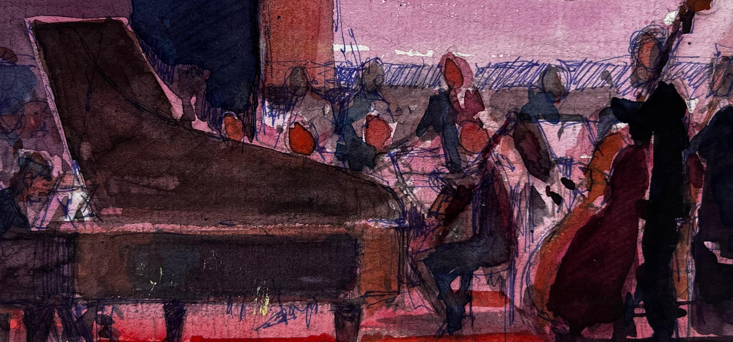 A Hall Pianiste avec orchestre Piano à queue Musiciens Scène de concert en vente 1