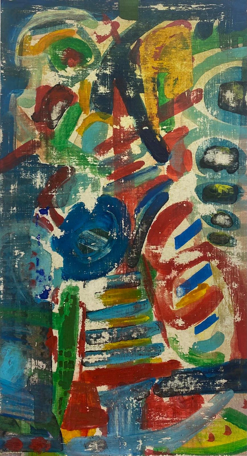 Jacques Coulais (1955-2011) Abstract Painting - Two French Expressionist Abstract Original Paintings Artists Studio Provenance