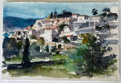 Bonnieux Provence Hill Town Landscape Watercolor French Modern Pierre Neveu