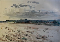 French River Plain Landscape Post Impressionist Watercolour Pierre Neveu