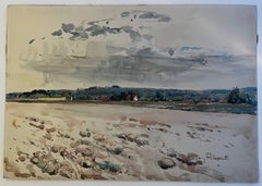 French River Plain Landscape Post Impressionist Watercolour Pierre Neveu