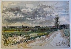 French Rural Landscape with Road and Fields Attaimville Pierre Neveu