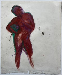 Mid Century French School Expressive Nude Figure Pastel Study