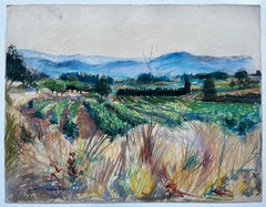 Lourmarin Luberon Provence Landschaft Pastell Zeichnung Pierre Neveu