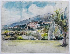 Chateauneuf de Grasse Provence Landscape Pastel Pierre Neveu