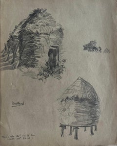 Scottish Haystacks Figure Studies Double Sided Pencil Drawing