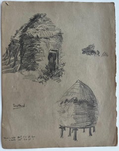 Scottish Haystacks Figure Studies Double Sided Pencil Drawing