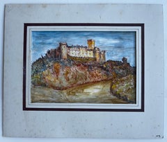 Paesaggio francese Chateau Vaucluse Acquerello Inchiostro Castello Hill Bernard Labbe