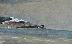 Sidi Bou Said Coastal View Tunisia Watercolour Sketch