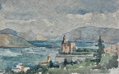 Altea Spain Coastal Church Mediterranean Landscape Watercolor Sketch