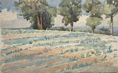 Valley Hawk Tree Landscape Modernist Watercolour on Handmade Paper