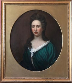18th Century Portrait of a Lady, Oval Oil Painting on Canvas
